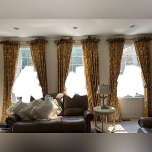 French Country Drapes, custom made, high quality, very heavy fabric